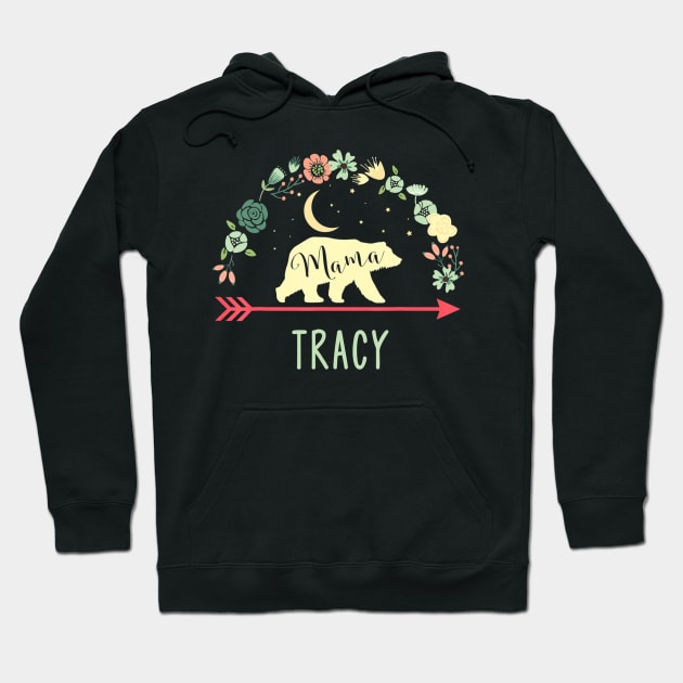 Tracy Name Gift Floral Personalized Mama Bear Hoodie by crowominousnigerian 